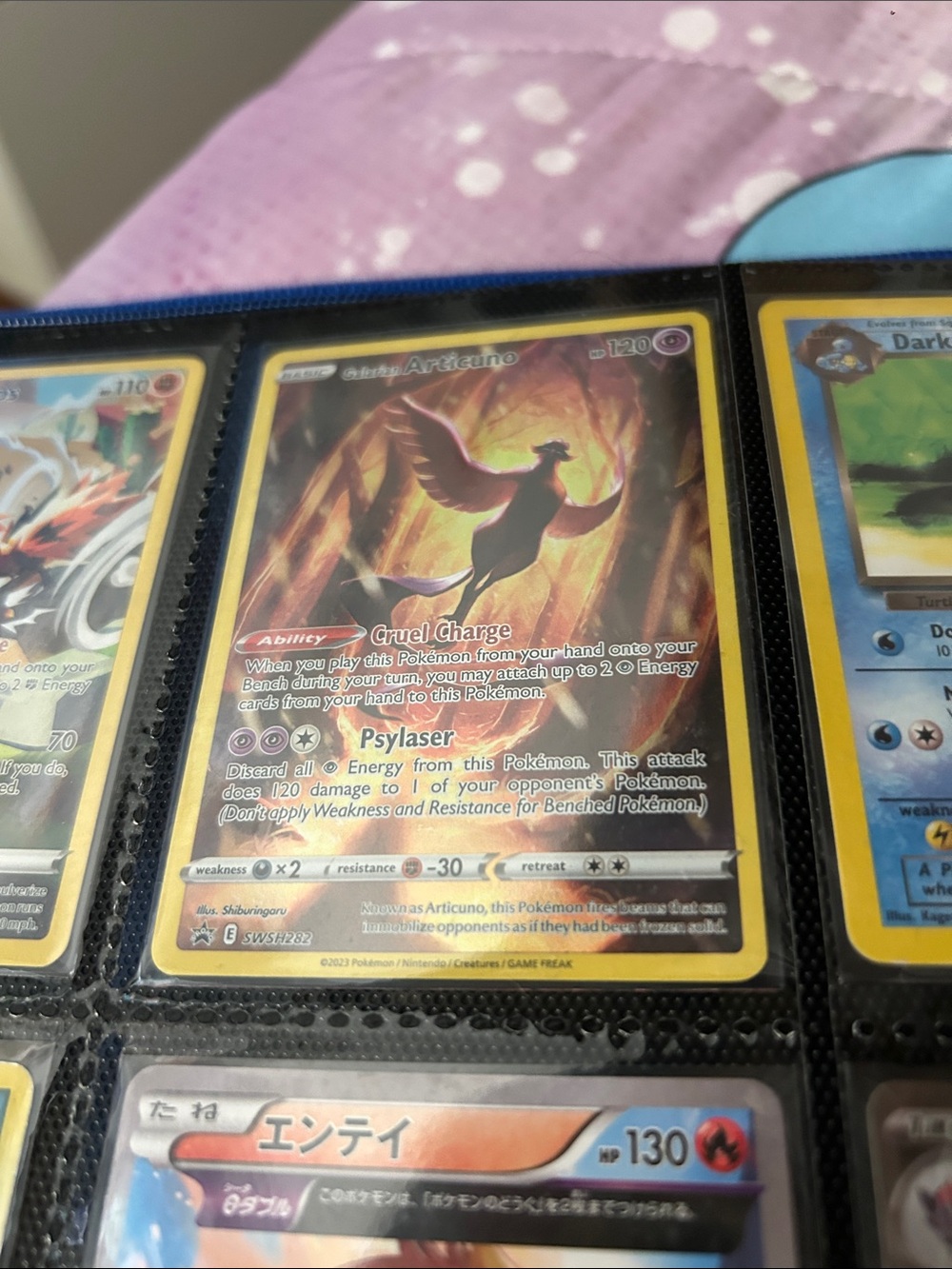 Pokemon Articuno Holo Card - Purple, Gold